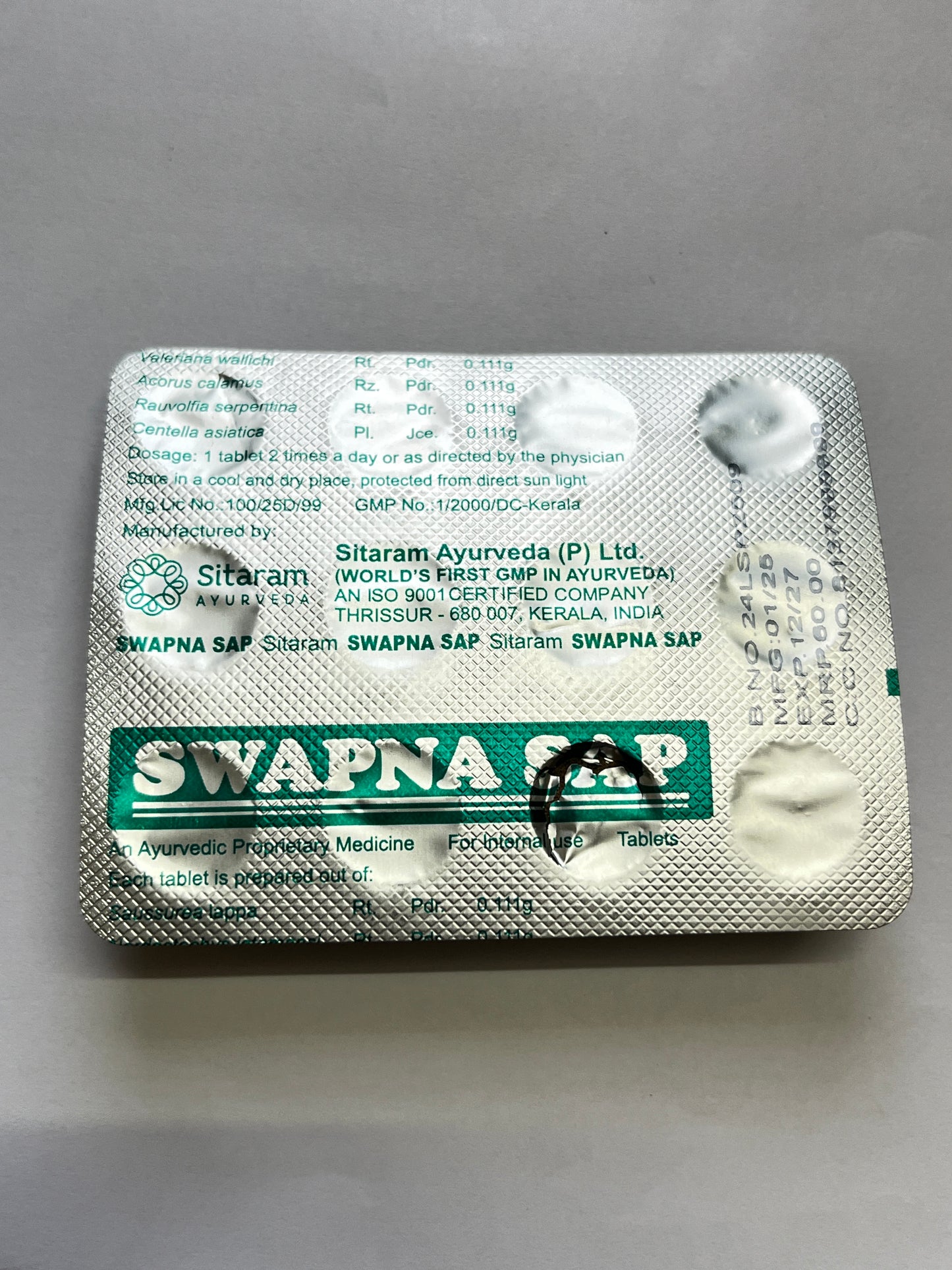 Swapna Sap Tablets - Ayurvedic Sleep & Stress Relief Formula (Sitaram Ayurveda)