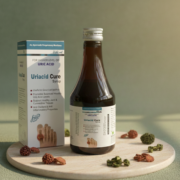Uriacid Cure Syrup - Ayurvedic Uric Acid Control & Gout Relief Formula (Sugar-Free)