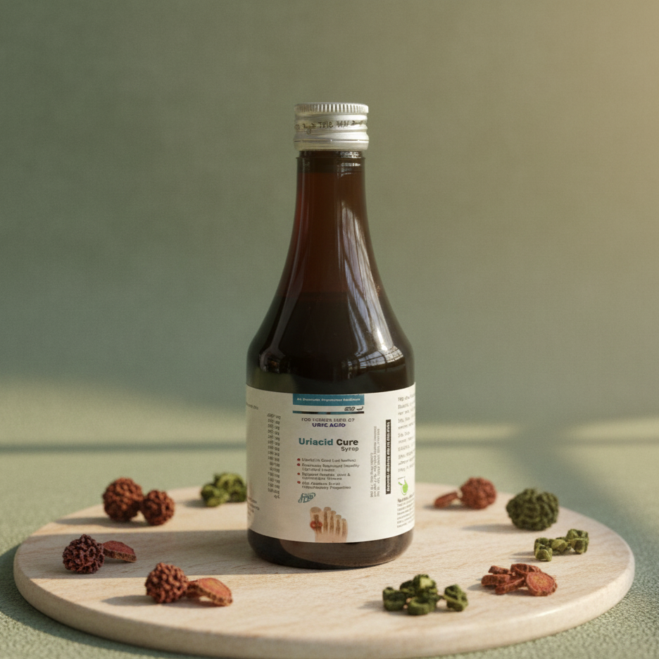 Uriacid Cure Syrup - Ayurvedic Uric Acid Control & Gout Relief Formula (Sugar-Free)