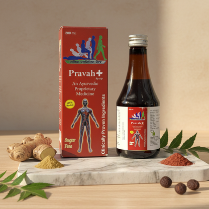 Pravah+ Syrup - Ayurvedic Heart & Blood Pressure Support (Sugar-Free)