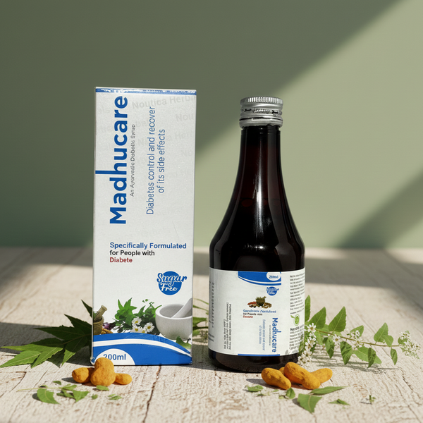 Madhucare Ayurvedic Diabetic Syrup - Natural Sugar Control & Immunity Support (200ml, Sugar-Free)