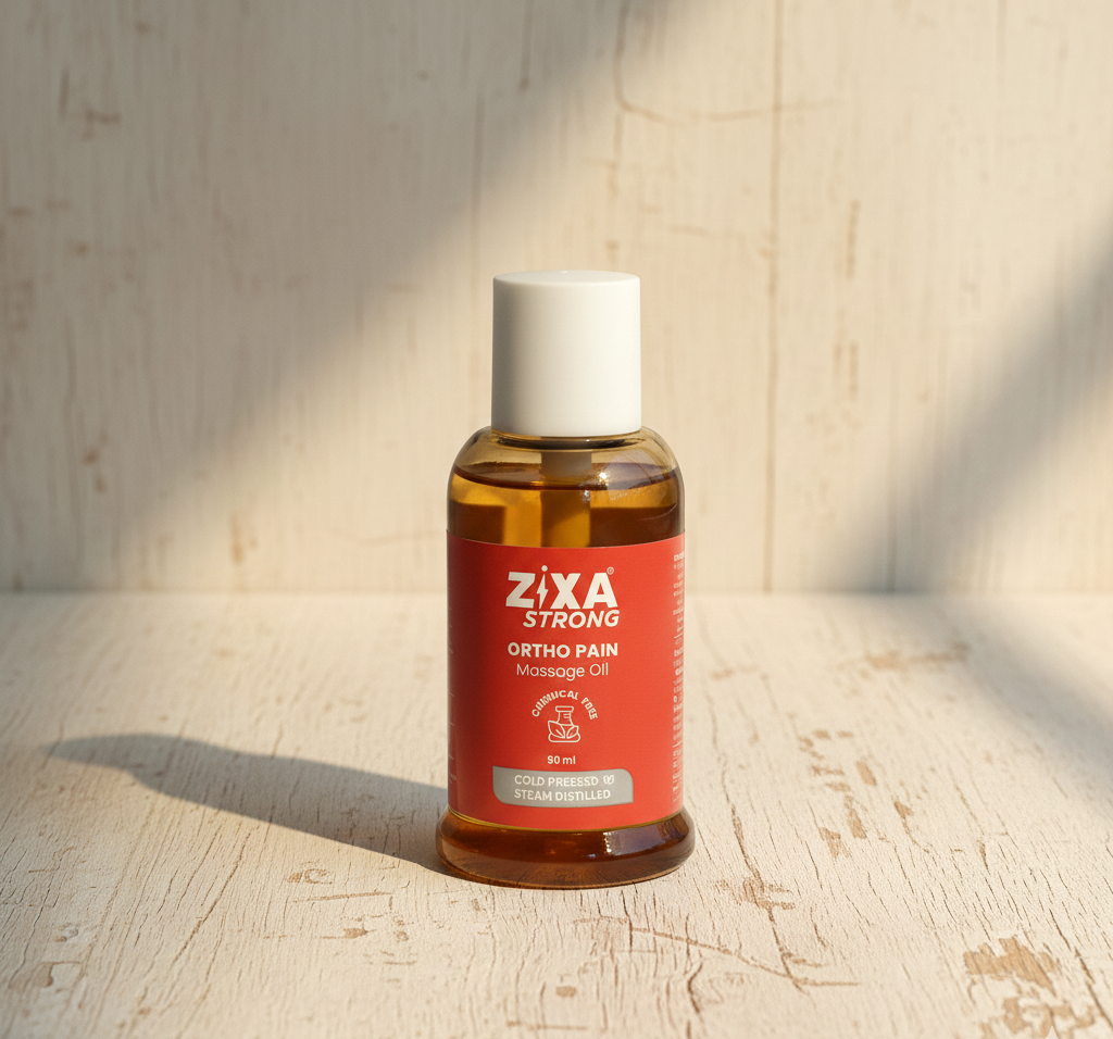 Zixa Strong Ortho Pain Massage Oil - Ayurvedic Relief for Joint, Muscle & Back Pain (90 ml)