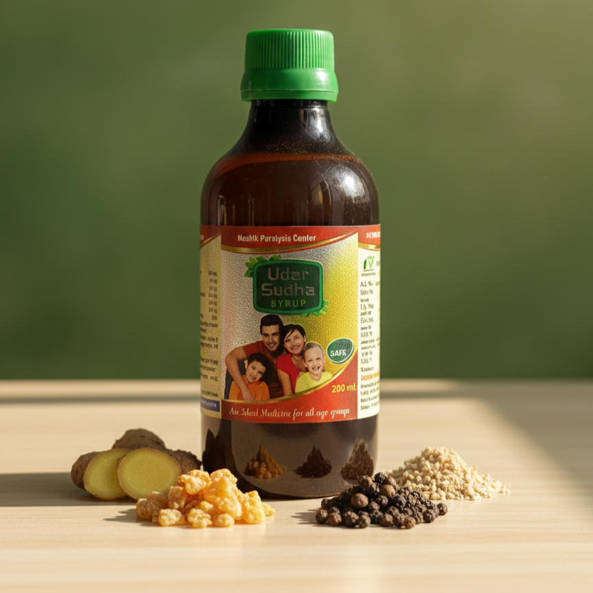 Udar Sudha Syrup – Ayurvedic Digestive Tonic for Gas, Acidity & Indigestion Relief