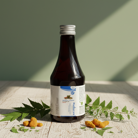 Madhucare Ayurvedic Diabetic Syrup - Natural Sugar Control & Immunity Support (200ml, Sugar-Free)