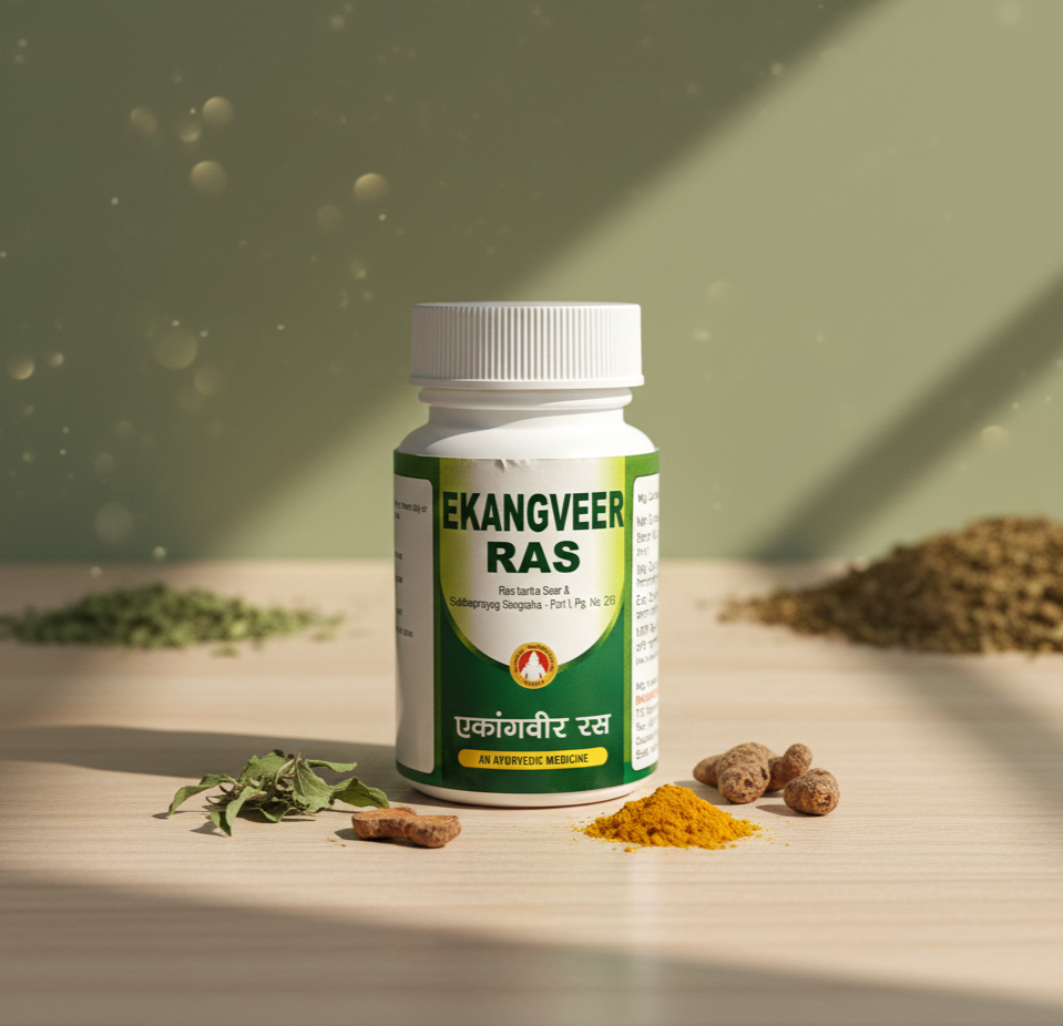 Ekangveer Ras - Ayurvedic Nerve Strength & Paralysis Relief Tablets (60 Tabs)