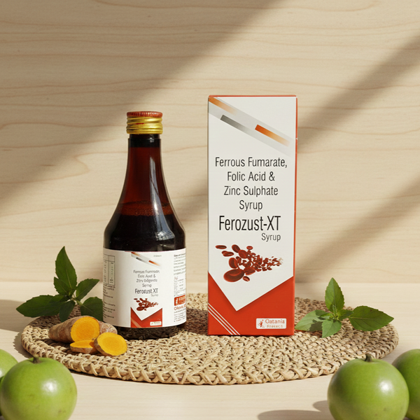 Ferozust-XT Syrup - Iron, Folic Acid & Zinc Supplement for Anemia & Fatigue (200ml)