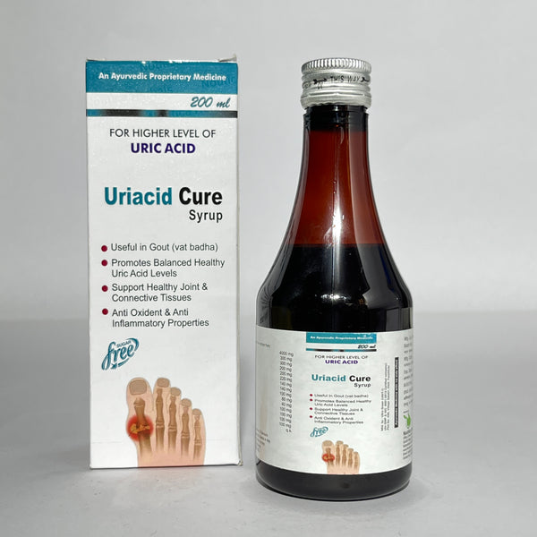 Uriacid Cure Syrup - Ayurvedic Uric Acid Control & Gout Relief Formula (Sugar-Free)