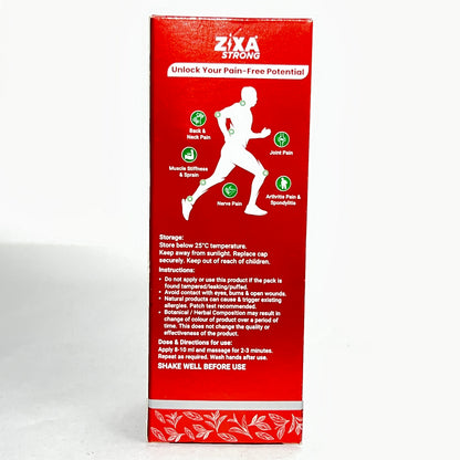 Zixa Strong Ortho Pain Massage Oil - Ayurvedic Relief for Joint, Muscle & Back Pain (90 ml)