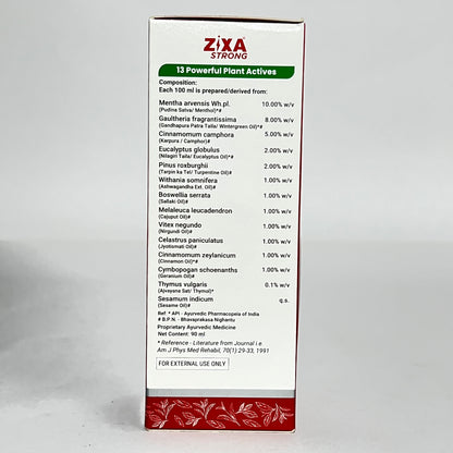 Zixa Strong Ortho Pain Massage Oil - Ayurvedic Relief for Joint, Muscle & Back Pain (90 ml)