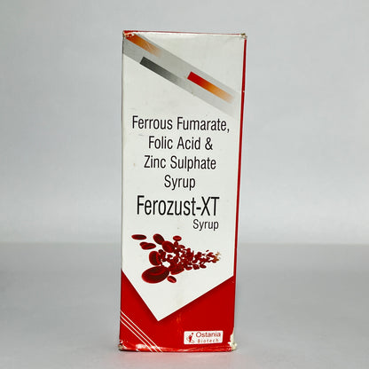 Ferozust-XT Syrup - Iron, Folic Acid & Zinc Supplement for Anemia & Fatigue (200ml)